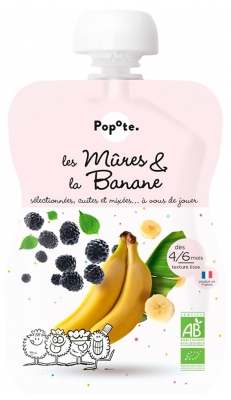 Popote Pussi Mustikat & Banaani Kompotti 4/6 Kuukautta Bio 120 g