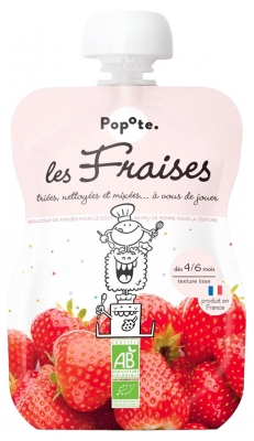 Popote Gourde Les Fraises Compote Dès 4/6 Mois Bio 120 g