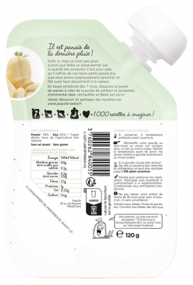 Popote Gourde Panais Bio Biezenis No 4/6 Mēnešiem 120 g