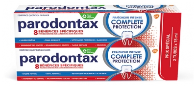 Parodontax Fraîcheur Intense Complète Protection Lot de 2 x 75 ml