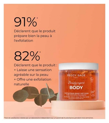 Peggy Sage Beauty Expert Body Authentique Savon Noir Corps 190 g