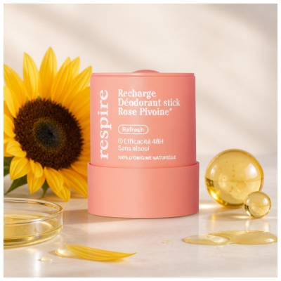 Respire Deodorant Stick Rose Pfingstrose Bio Recharge 50 g