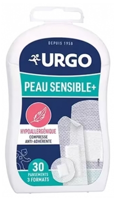 Urgo Sensitive Skin + 30 Hypoallergenic Dressings 3 Sizes