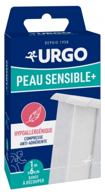 Urgo Herkkä Iho + Leikattava Side Hypoallergeeninen 6 cm x 1 m