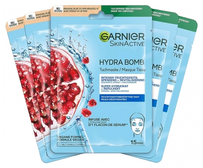 Garnier SkinActive Hydra Bomb Super Hydrating Plumping Fabric Mask Pack 5 x 28 ml