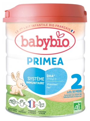 Babybio Primea 2 au Lait de Fermes Françaises de 6 à 12 Mois Bio 800 g