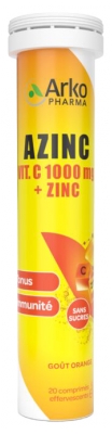 Arkopharma Azinc Vit. C 1000 mg + Zinc 20 Comprimés Effervescents