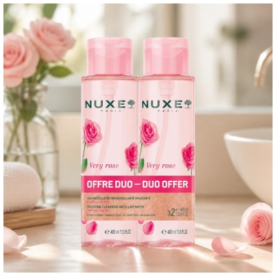 Nuxe Very rose Apă Micelară Calmanta 3în1 Set de 2 x 400 ml