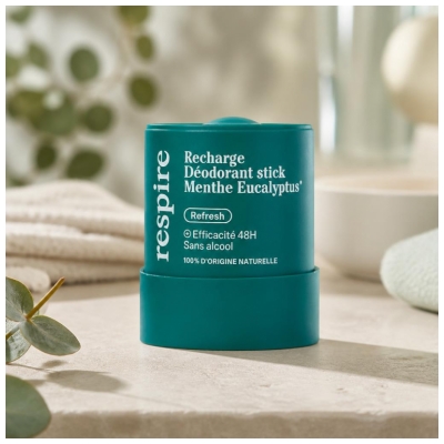 Respire Deodorant Stick Munt Eucalyptus Navulling Bio 50 g