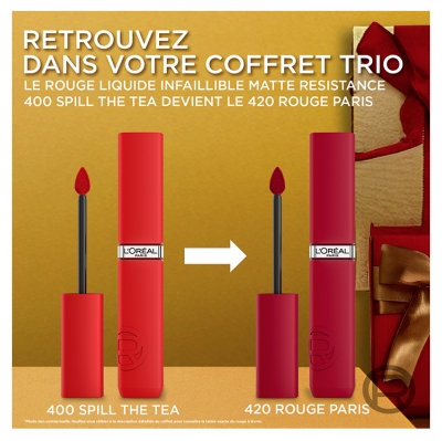 Set L'Oréal Paris Telescopic Lift 10 ml + Infaillible Grip Liner 1 g + Infaillible Matte Resistance 420 Rouge Paris 5 ml