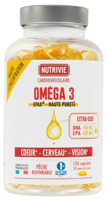 Nutrivie didelės koncentracijos Omega 3 (120 kapsulės)