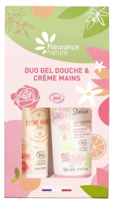Fleurance Nature Crème Mains Rose Bio 30 ml + Gel Douche Rose & Jasmin Bio 50 ml