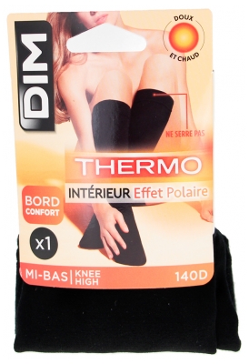 DIM Thermo Knee Highs Fleece Effect Black 1 Pair