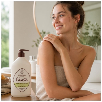 Gel de Duș Cavaillès cu Coajă de Lămâiță pentru Piele Sensibilă 1 L