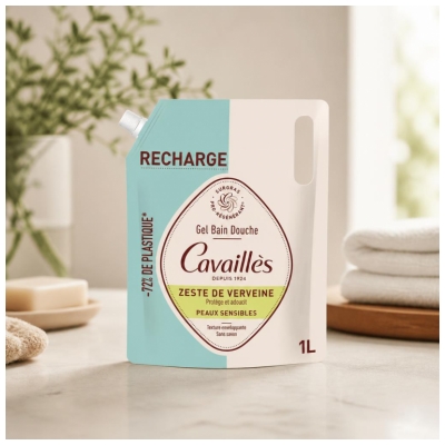 Cavaillès Gel de Duș Coajă de Verbena Piele Sensibilă Rezervă 1 L
