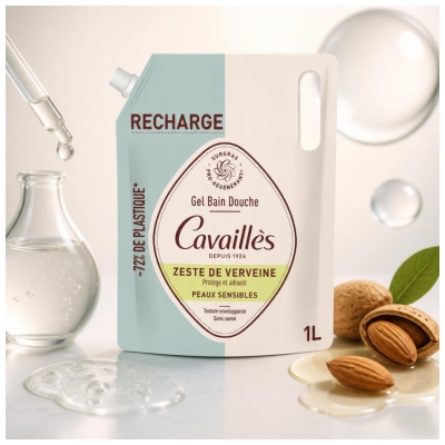 Cavaillès Gel de Duș Coajă de Verbena Piele Sensibilă Rezervă 1 L