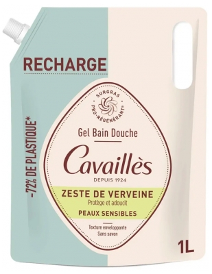 Cavaillès Gel za kopel in prhanje Zest Verbene Občutljiva koža Nadomestna vrečka 1 L