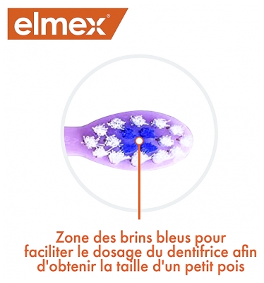 Elmex 2 Brosses à Dents Débutant Souples 0-3 ans - Couleur : Jaune et Violet