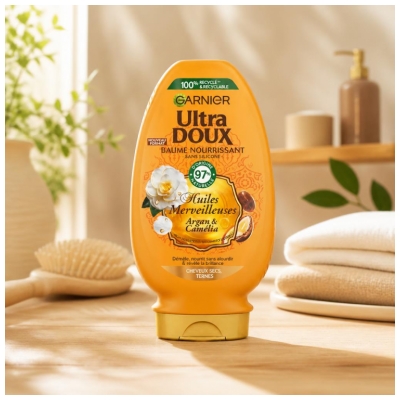 Balsam nutritiv pentru păr uscat și tern Garnier Ultra Doux 360 ml