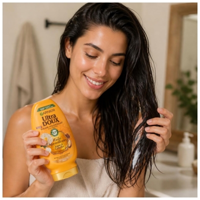 Balsam nutritiv pentru păr uscat și tern Garnier Ultra Doux 360 ml