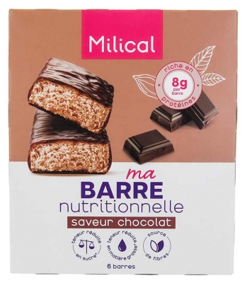 Milical 6 Barres Minceur Hyperprotéinées - Saveur : Chocolat