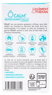 Clément Thékan Ôcalm Solution Calmante pour Chat à Diffuser Recharge 48 ml