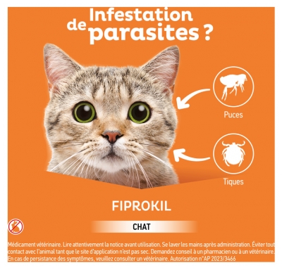 Clément Thékan Fiprokil 50 mg Chat 4 Pipettes