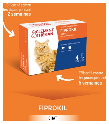 Clément Thékan Fiprokil 50 mg Chat 4 Pipettes