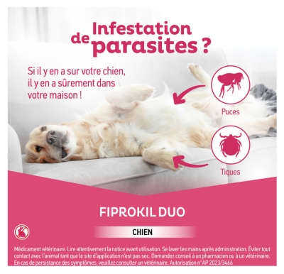 Clément Thékan Fiprokil Duo 67 mg/20 mg Chien 4 Pipettes