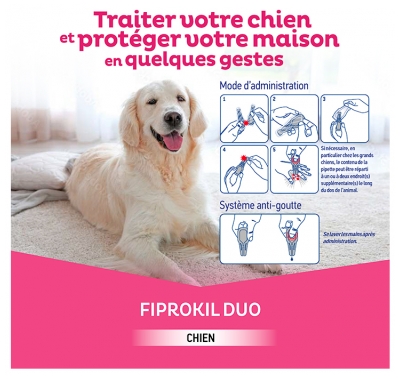 Clément Thékan Fiprokil Duo 67 mg/20 mg Chien 4 Pipettes