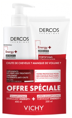 Vichy Dercos Energy+ Shampoing Stimulant 400 ml + Après-Shampoing Fortifiant 200 ml
