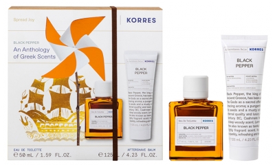 Korres toaletna voda Black Pepper 50 ml + balzam po britju Black Pepper 125 ml