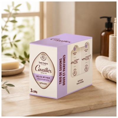 Cavaillès Surgras Tvål Fikon Njutning 3 x 200 gr