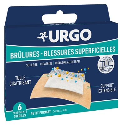 Urgo Brandwonden en Oppervlakkige Wonden 6 Steriele Pleisters