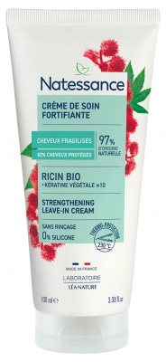Natessance Crème de Soin Capillaire Fortifiante Ricin Sans Rinçage 100 ml