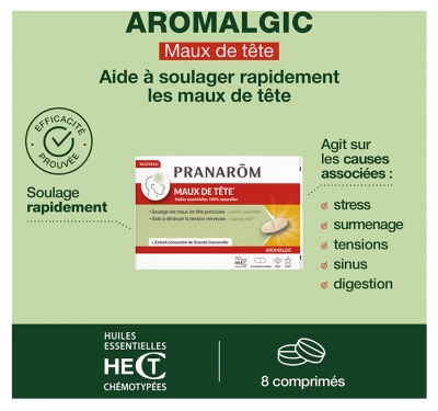 Pranarôm Aromalgic Maux de Tête 8 Comprimés