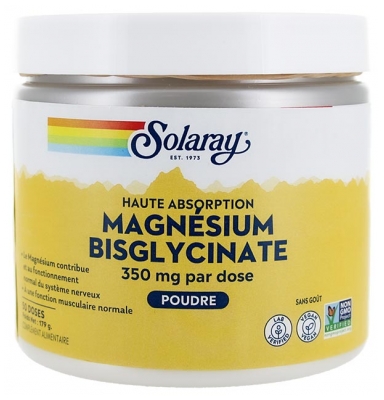 Solaray Magnésium Bisglycinate 350 g Poudre 50 Doses