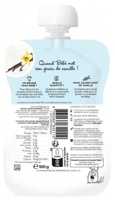 Popote Knijpzak Le Brassé Vanille Puree Vanaf 6 Maanden Bio 100 g