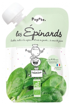 Popote Gourde Špinatų tyrė nuo 4/6 mėn. Bio 120 g