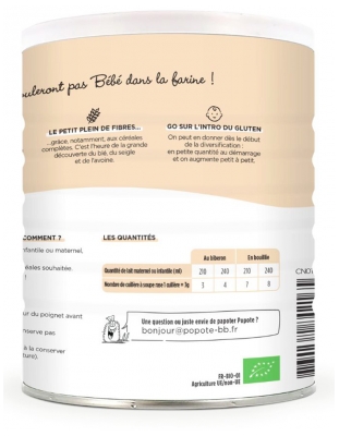 Popote Granen Tarwe, Haver en Rogge Vanaf 6 Maanden Bio 220 g
