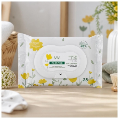 Klorane Bébé 25 Vettä sisältävät liinat