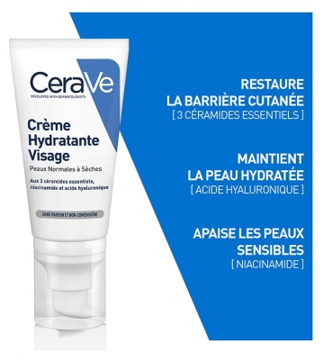 CeraVe Crème Hydratante Visage 52 ml + Crème Lavante Hydratante 88 ml + Chaussettes Offertes