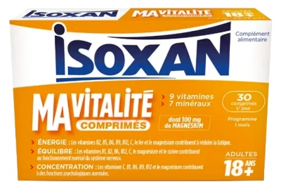 Isoxan Mana Vitalitāte Pieaugušajiem No 18 Gadiem+ 30 Tabletes