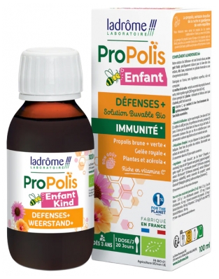 Ladrôme Propolis Lapsille Juotava Liuos Immuunijärjestelmälle Luomu 100 ml