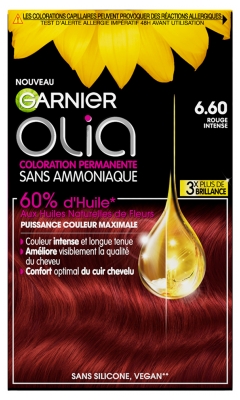 Garnier Olia Tinta Permanente Senza Ammoniaca 120 g - Colorare: 6.60 Rosso intenso