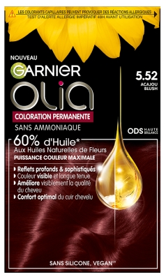 Garnier Olia Ammoniavrije Permanente Haarkleuring 120 g - Kleuren: 5.52 Mahonie Blos