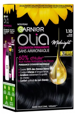Garnier Olia Coloração Permanente Sem Amoníaco 120 g - Cor: 1.10 Safira Preto