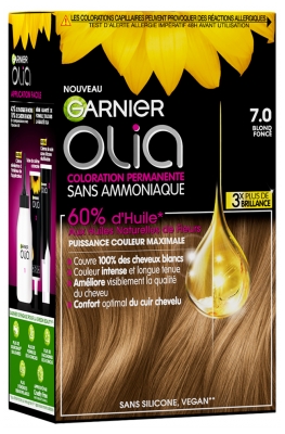 Garnier Olia Vopsea de Păr Permanentă Fără Amoniac 120 g - Culoare: 7.0 Blond închis