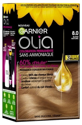 Garnier Olia Coloration Permanente Sans Ammoniaque 120 g - Coloration : 8.0 Blond Naturel