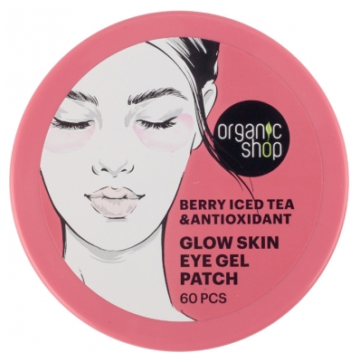 Organic Shop Patchs Antioxydant Yeux Hydrogel Thé Glacé et Framboise 60 Patchs